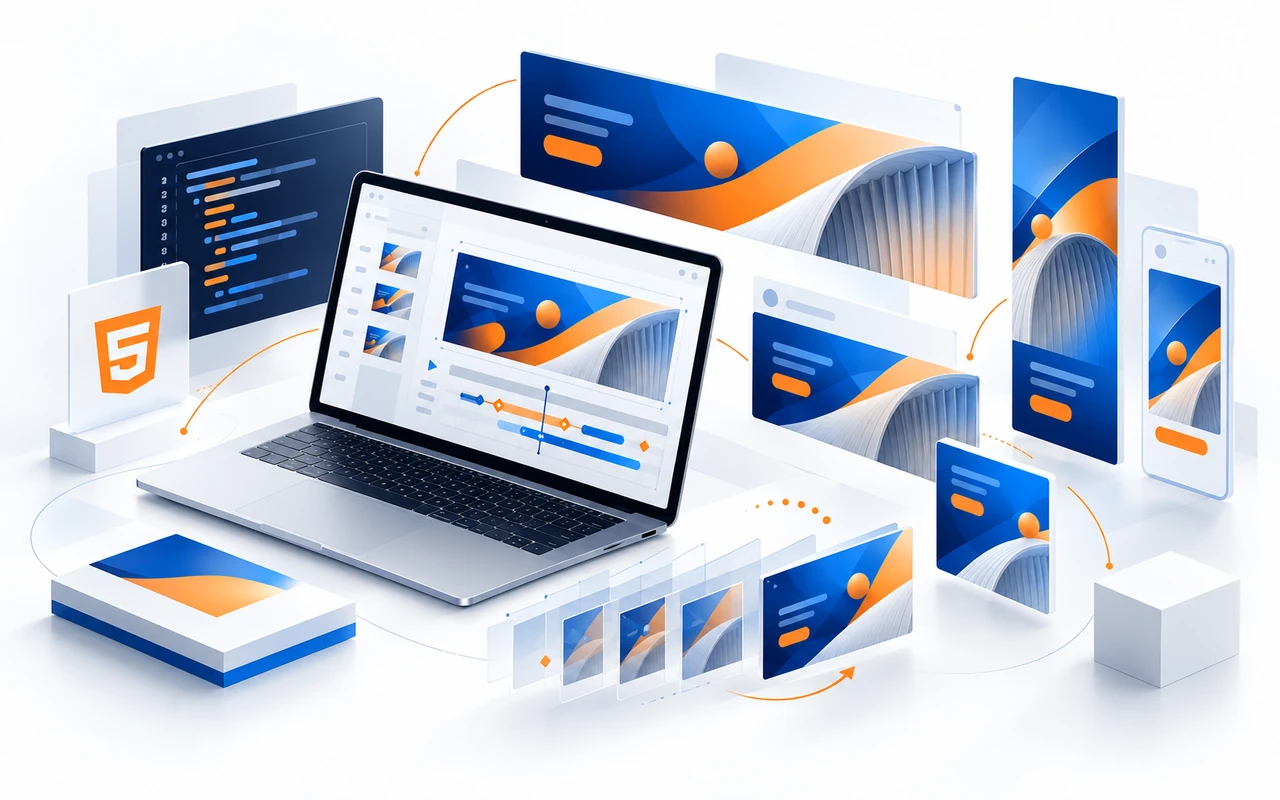 HTML5-Banner-Creative in einem hohen Werbeformat