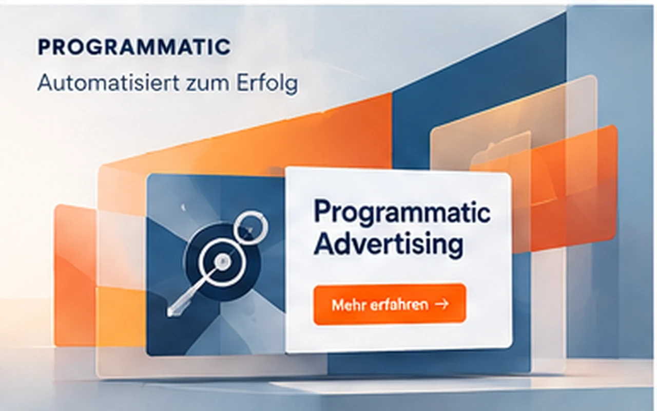 Abstrakte Illustration einer interaktiven Rich-Media-Anzeige mit mehreren Ebenen und Interaktionssymbolik